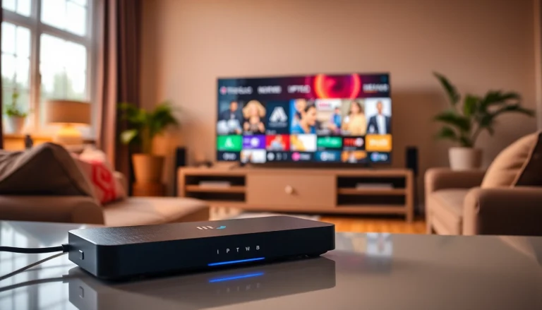 Stream IPTV Suisse effortlessly in your stylish home with a vibrant streaming setup.
