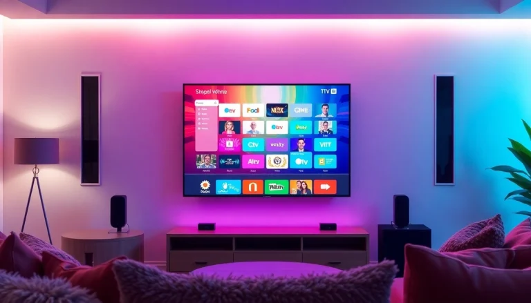 Experience the best abonnement IPTV options with a vibrant TV setup in a cozy living room.