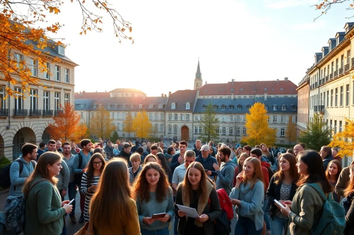 Students engaged in Avrupa'da Üniversite Okumak at a scenic campus, showcasing international diversity and collaboration.