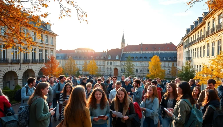 Students engaged in Avrupa'da Üniversite Okumak at a scenic campus, showcasing international diversity and collaboration.