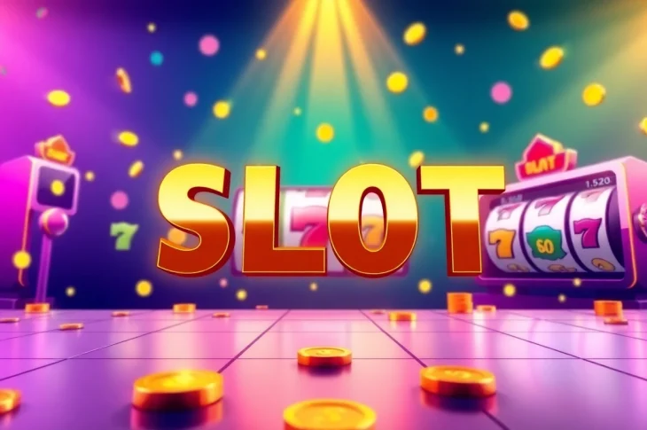 Experience thrilling เว็บสล็อตทดลอง with captivating reels and colorful coins in a lively online gaming scene.