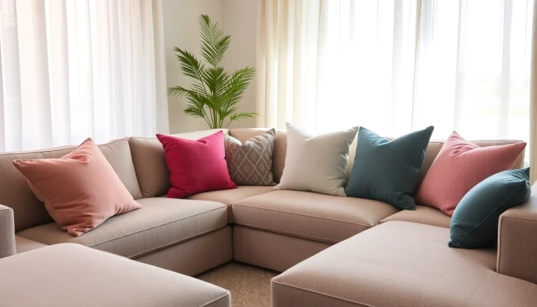 Housses de canapés enhance style and protection in a chic living room setting.