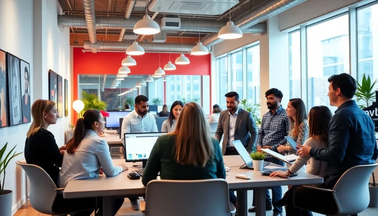 Showcase a collaborative environment for pflegemarketing strategy development with a diverse team.