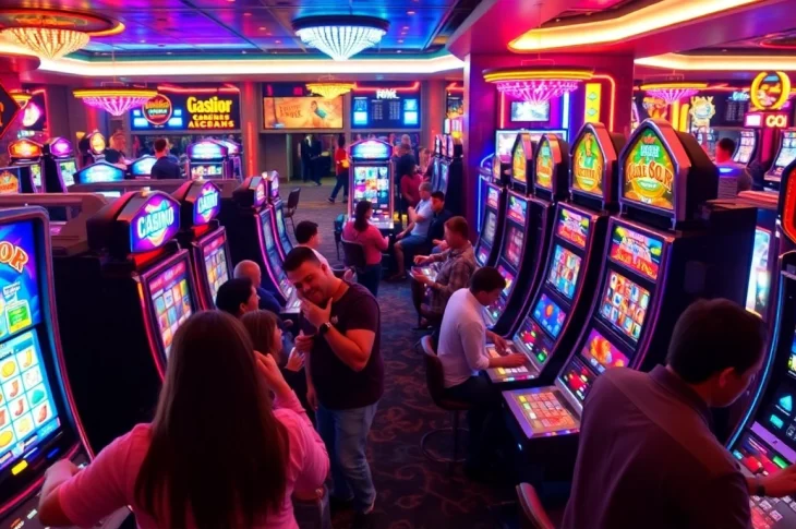 Players engaged with exhilarating slot gacor games in a lively casino environment.