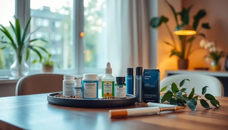 Tobacco replacement products displayed on a serene table, promoting healthy alternatives for smokers.