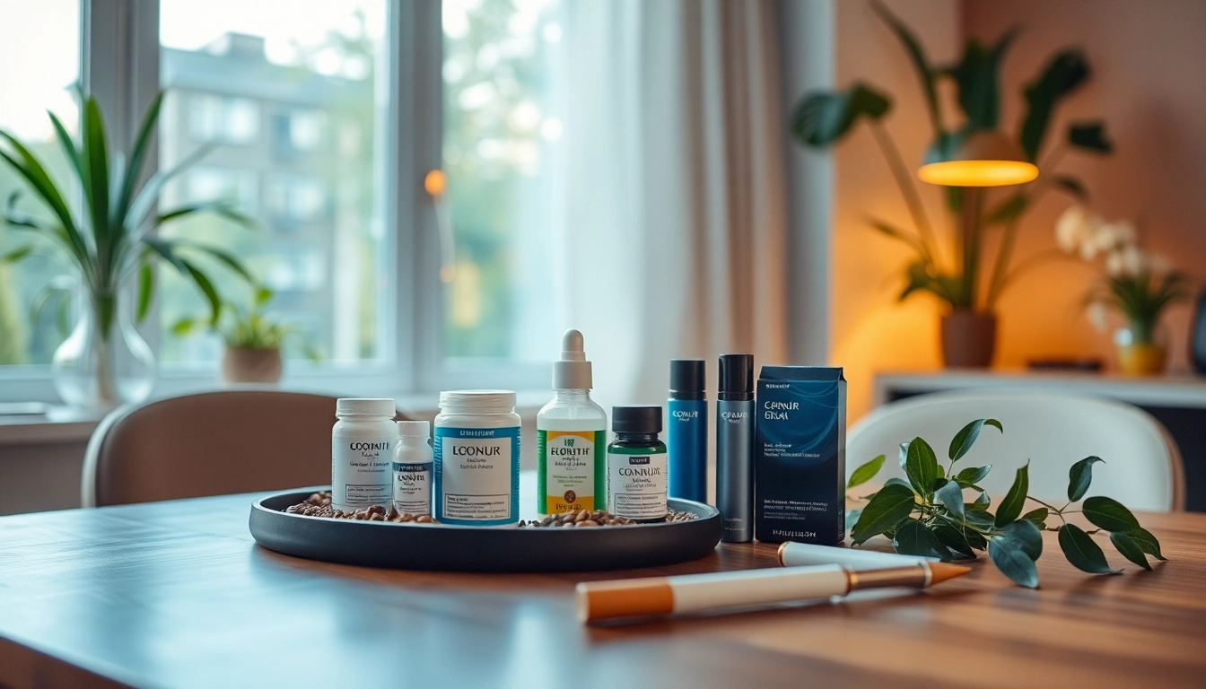 Tobacco replacement products displayed on a serene table, promoting healthy alternatives for smokers.