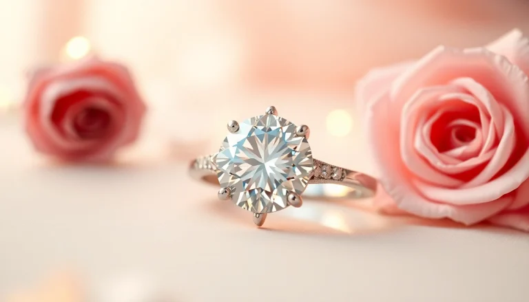 Admire this exquisite 2 Carat Engagement Ring featuring a brilliant cut diamond surrounded by delicate details for a romantic touch.