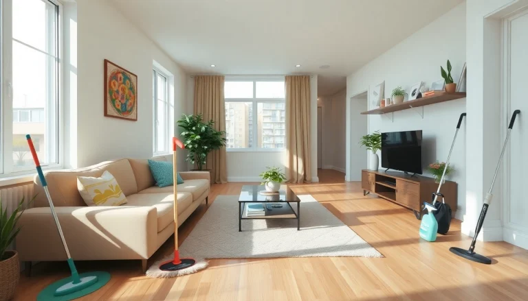 Bond cleaning Logan: A meticulously cleaned living room ready for inspection, showcasing professional cleaning tools.
