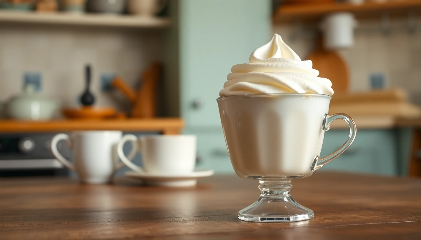 Using a whipped cream charger to create fluffy whipped cream for desserts, emphasizing its efficiency and quality.