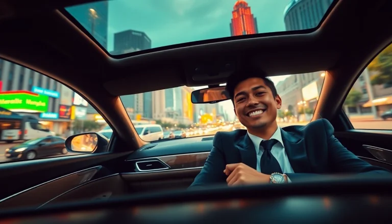 Affordable driving service with cheap car rental with driver Manila, featuring a stylish car and professional driver.