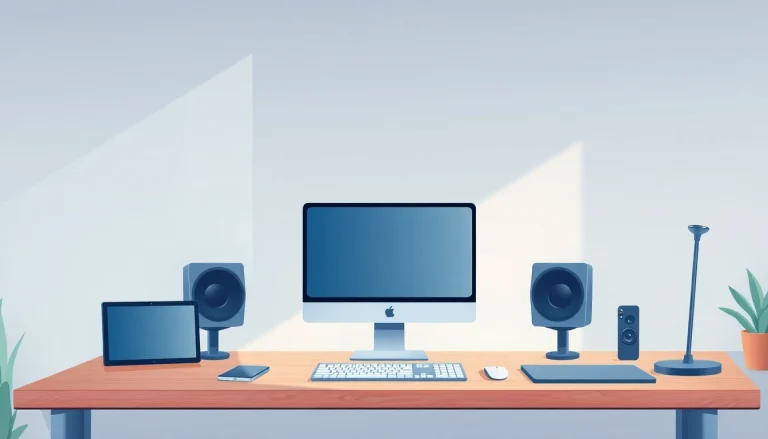 Explore innovative tech gadgets showcased on a stylish desk with natural lighting.