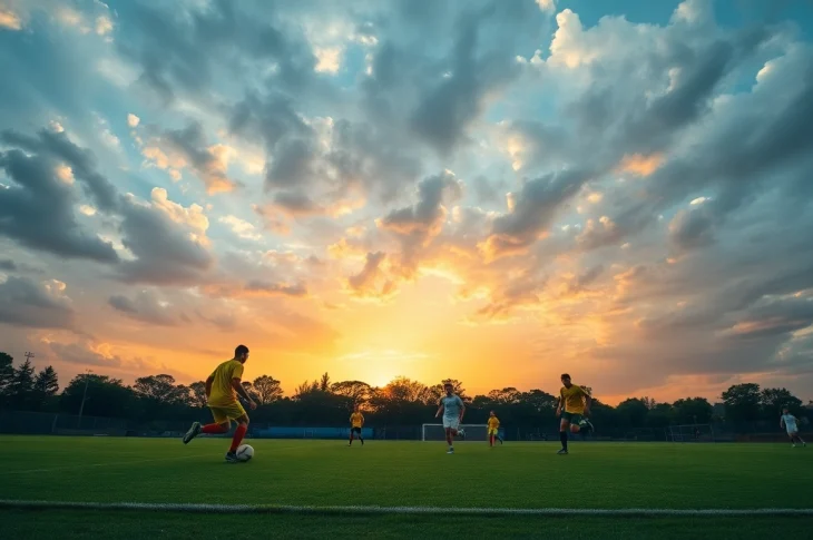 Improve your understanding of ราคาบอล while observing a thrilling soccer match in action-filled imagery.