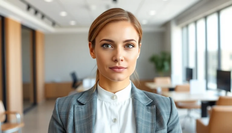 Capture striking corporate headshots of a professional in a sleek office environment to enhance your brand image.