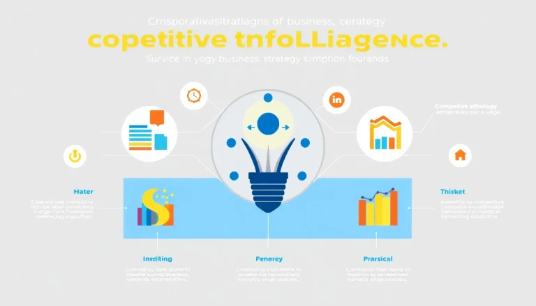 Visual representation emphasizing competitive intelligence services for strategic business insights.