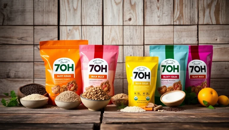 Explore bulk 7oh products showcased with vibrant colors and modern styling in a health-focused setting.