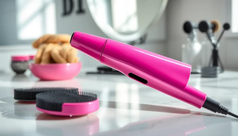 Style your hair effortlessly with our pink air hair stylers, featuring a sleek design and powerful performance.