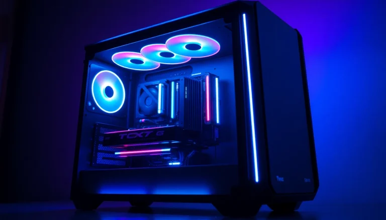 Showcase a high-performance PC CASE Manufacturer's gaming case with RGB lighting and tempered glass.