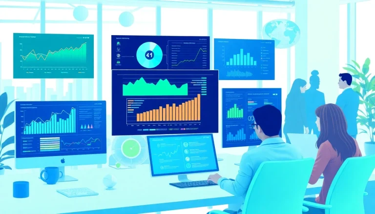 AI marketing tools visualizing team collaboration and data analytics in marketing strategies.