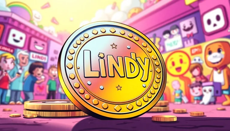 Showcase of the lindy meme coin with colorful digital art reflecting its vibrant community.