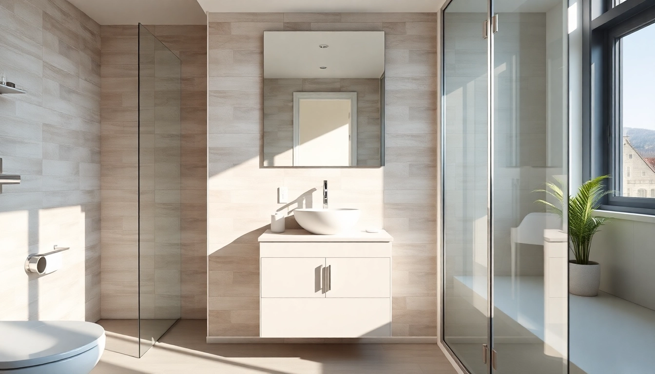 Transform your small bathroom remodel with a contemporary vanity and stylish tile work.