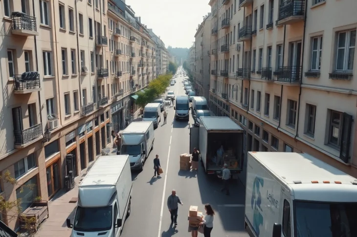 Efficient Umzug Nürnberg services in action with professional movers packing and transporting furniture.
