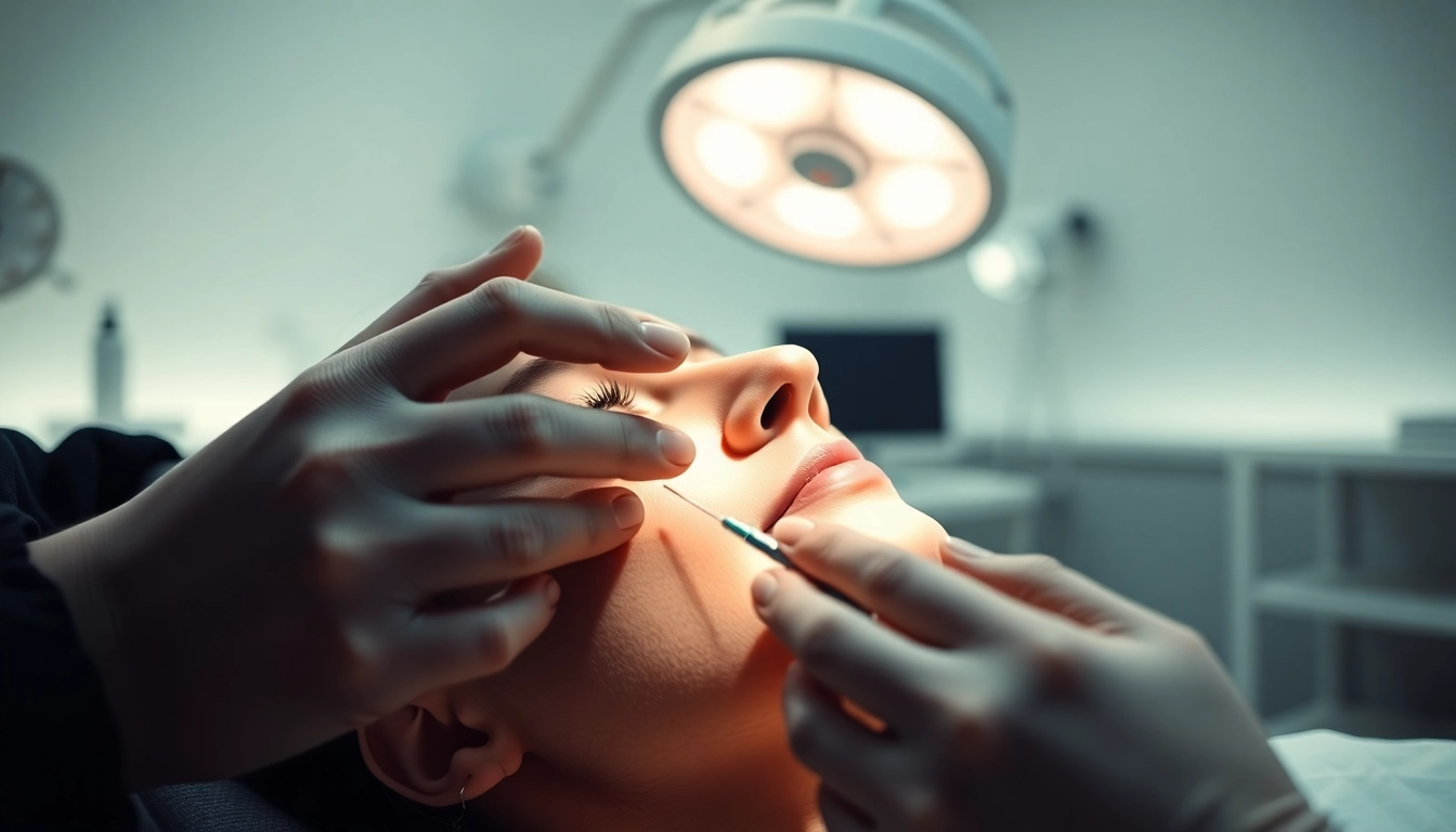 Patient receiving a Fett-weg Spritze injection for non-surgical fat reduction treatment.