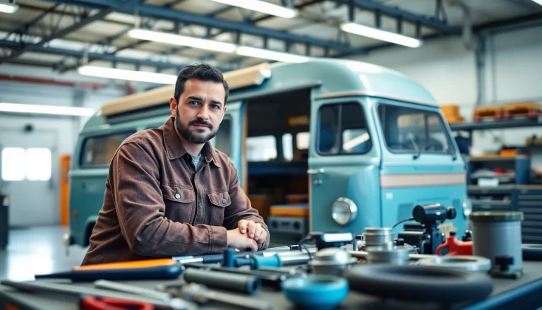 Expert technician providing Camper Van Repair Services in a modern workshop environment.