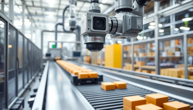 Enhancing machine vision capabilities with robotic technology in a production line setting.