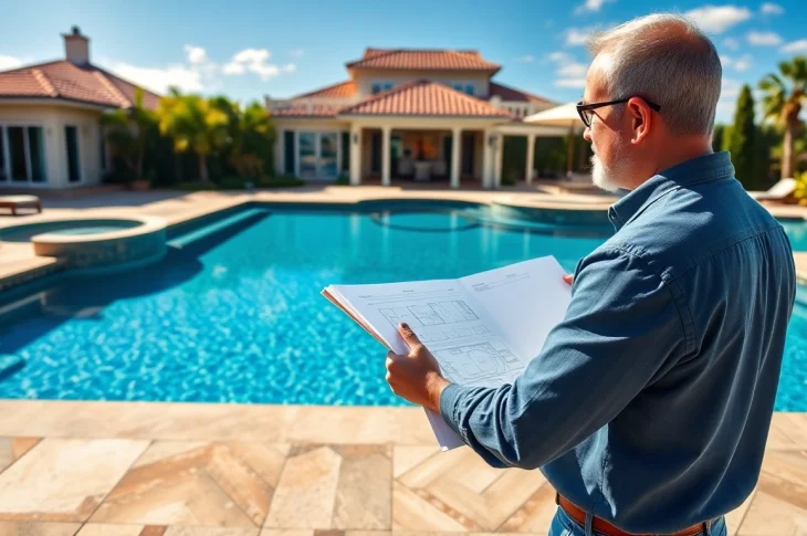 Expert swimming pool builder showcasing luxury designs in a beautifully landscaped backyard.