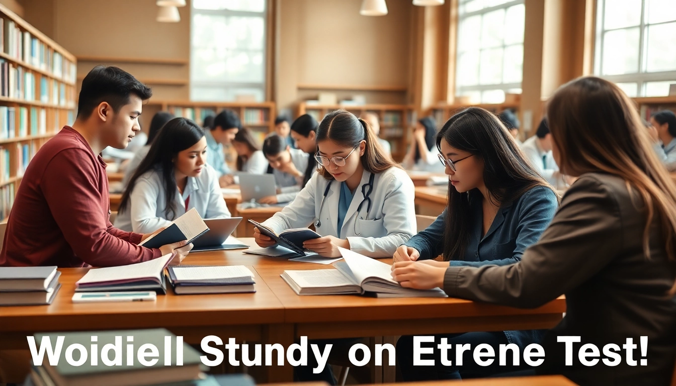 Medizinstudium ohne Test: Studenten im Bibliotheksumfeld lernt, um medizinische Zulassung zu erreichen.