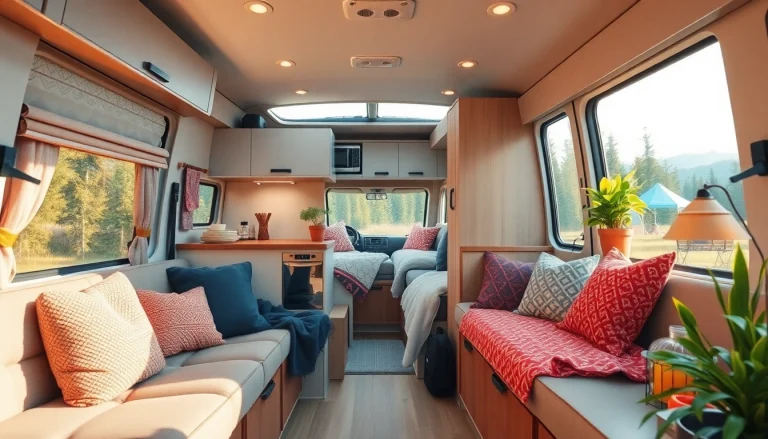 Transform your adventures with the perfect Van interior featuring a cozy seating area and modern amenities.
