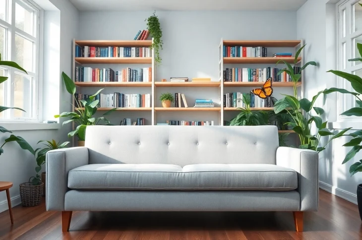 Therapy room for healing trauma, featuring calming ambiance and inviting decor.