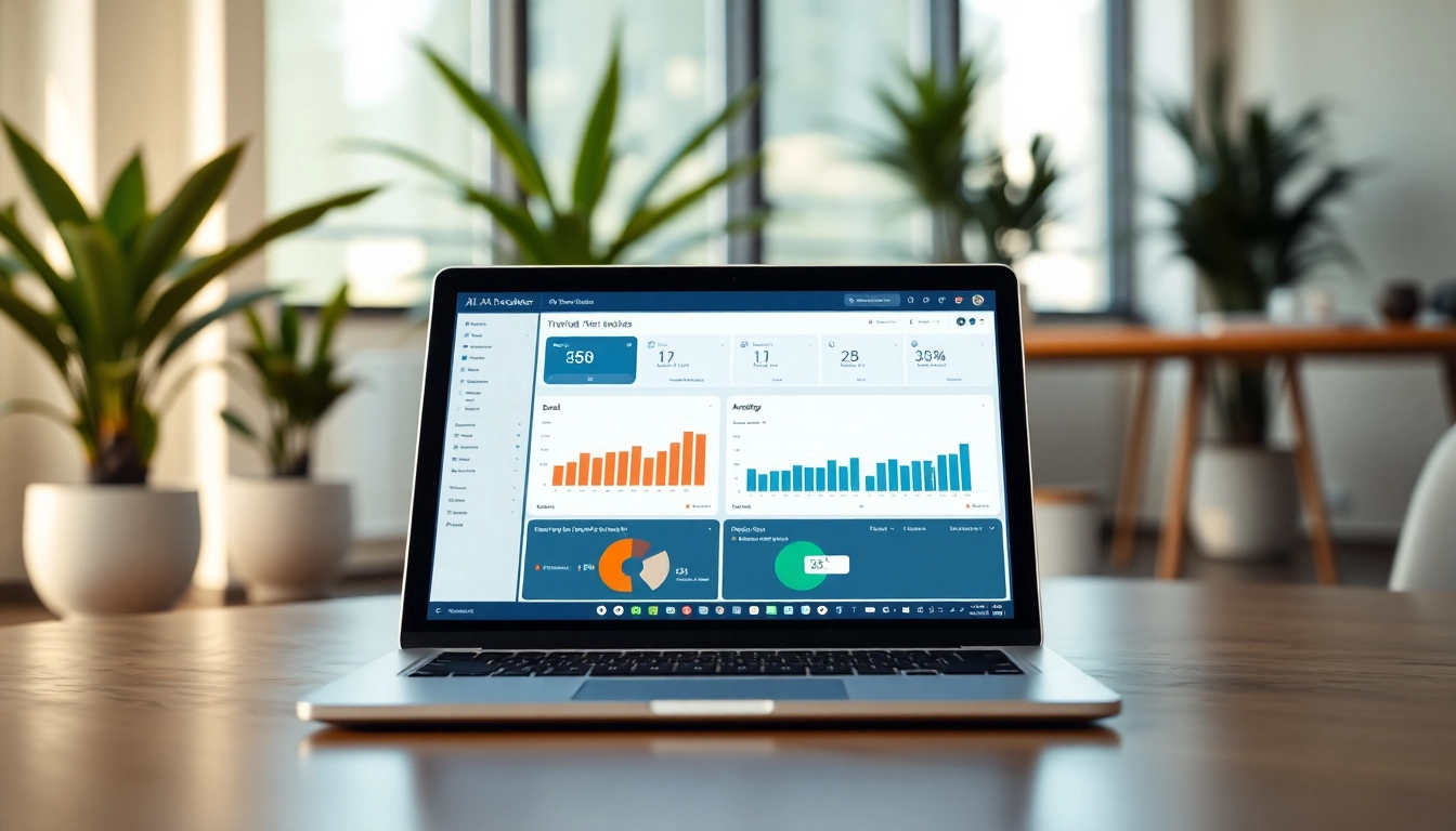 Utilize the AI checker tool displayed on a laptop to enhance content authenticity.