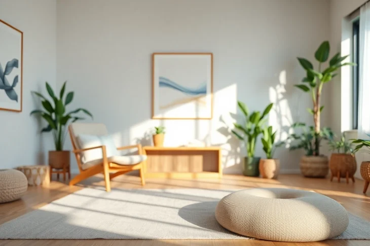Healing trauma therapy room designed for relaxation and personal growth with serene colors.