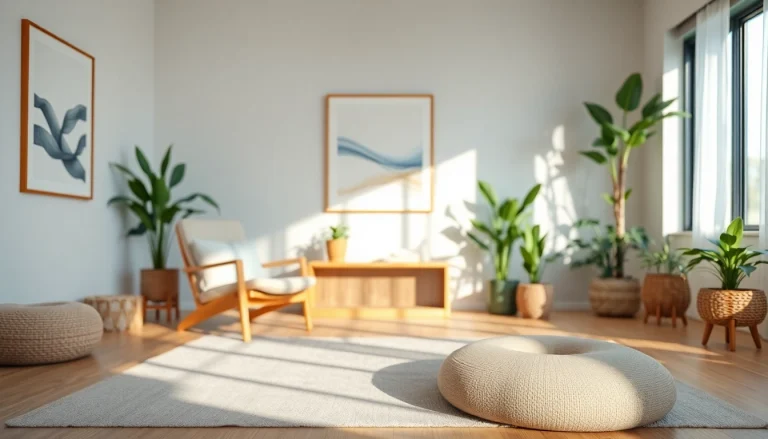 Healing trauma therapy room designed for relaxation and personal growth with serene colors.