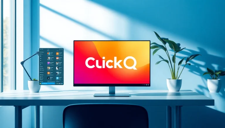 Enhance productivity with quickq官网 software displayed on a stylish desktop setup.