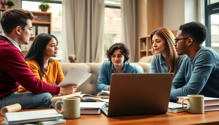 Nursing paper writing services presented with students collaborating in a study atmosphere.