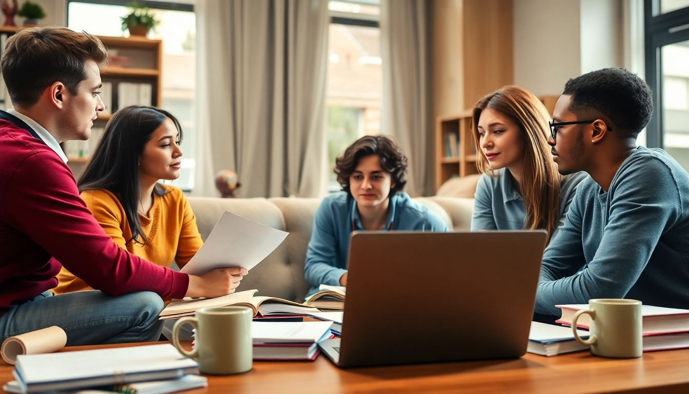 Nursing paper writing services presented with students collaborating in a study atmosphere.