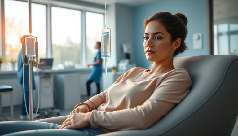 Experience IV Therapy in a calming, professional setting with a patient receiving care.