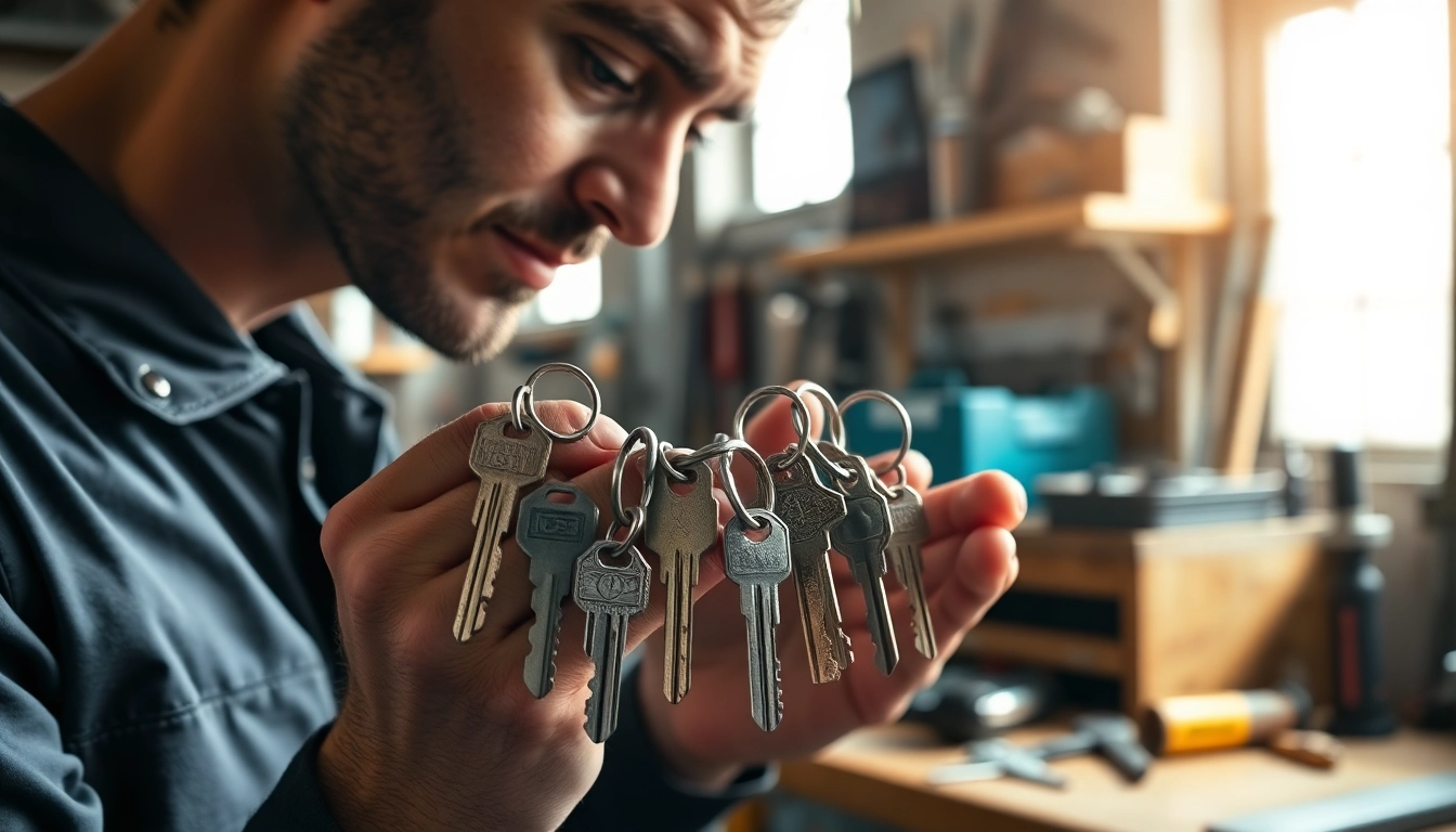 Examine Truck Keys showcasing craftsmanship and design in a mechanic's workshop.