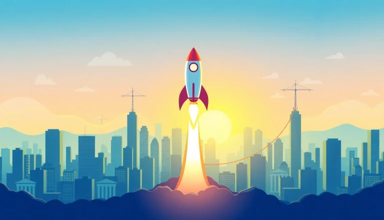 Illustrative insight into revenue rocket lab, featuring a soaring rocket and financial progress.