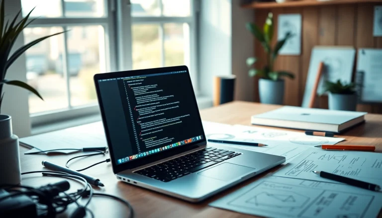 Designing innovative web development solutions in a bright and engaging workspace.