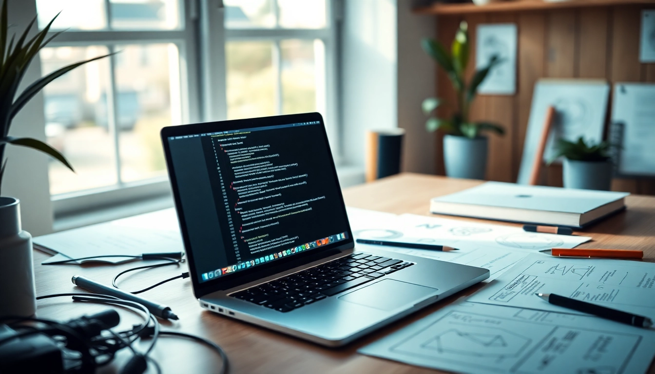 Designing innovative web development solutions in a bright and engaging workspace.