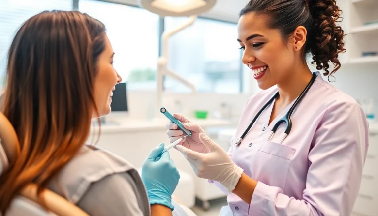 Enhance hygiene with a professional dental hygienist showing effective oral care techniques.
