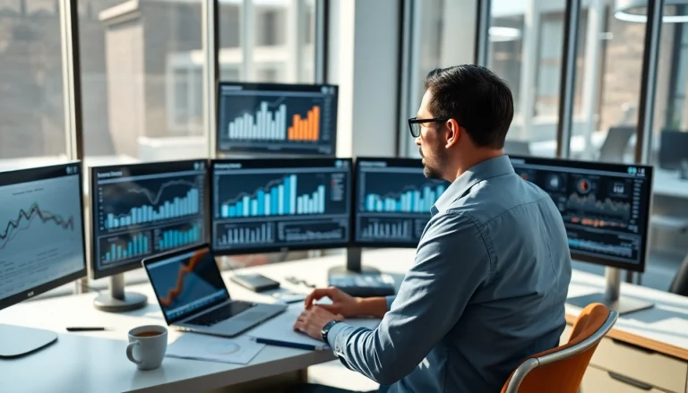 Analyze competitive intelligence data with market insights in a professional office environment.