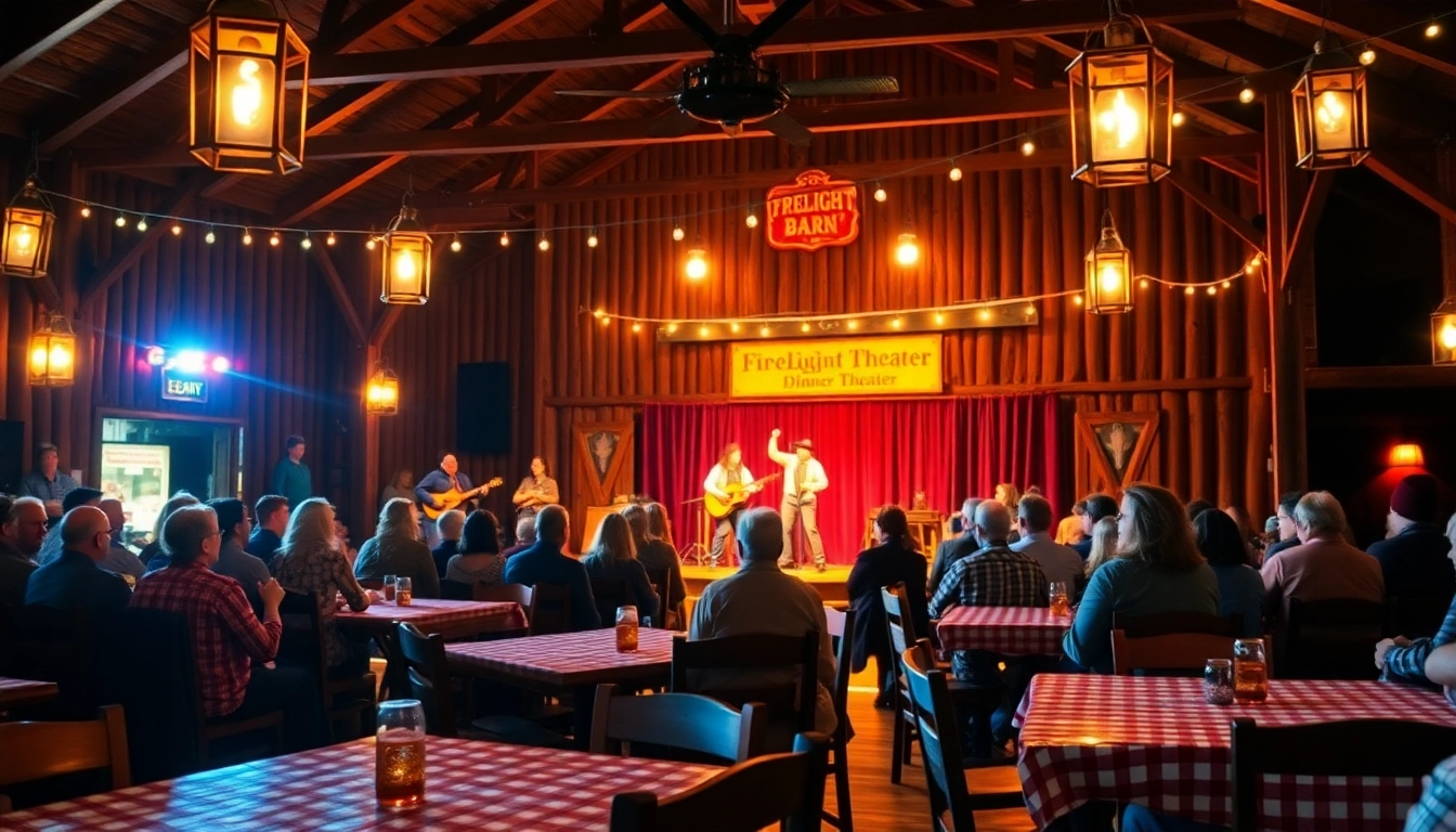 Enjoy the vibrant atmosphere at firelight barn dinner theater featuring a live western show.