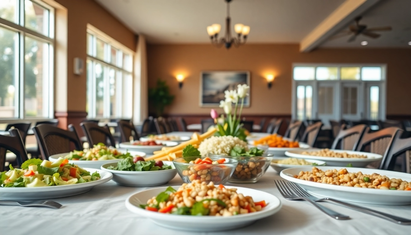 Engaging henderson nv senior center menu setup with nutritious meals, creating a welcoming atmosphere.