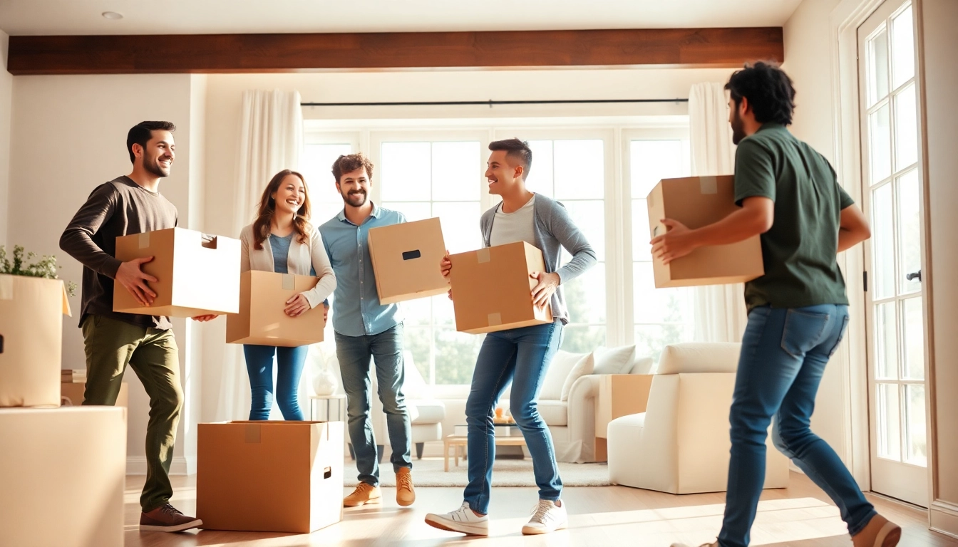 Team of Cheap movers efficiently relocating boxes into a new home, showcasing professionalism and care.