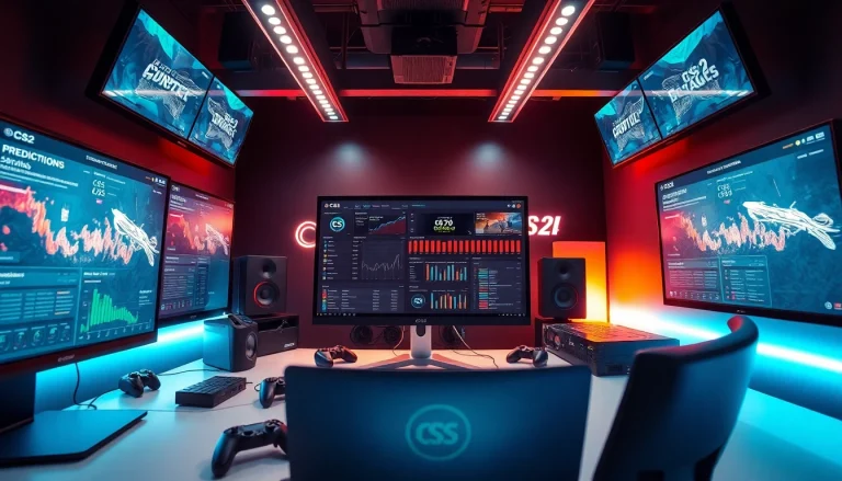 Analyze CS2 Predictions with expert analytics tools in a vibrant esports environment.