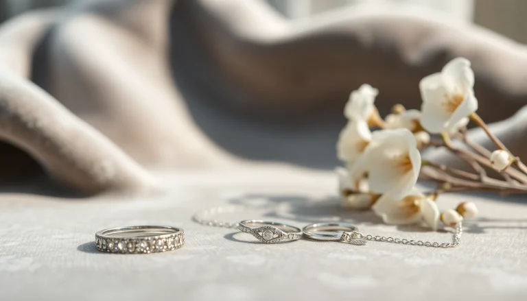 Showcasing elegant silver jewelry with intricate designs and textures against a velvet background.
